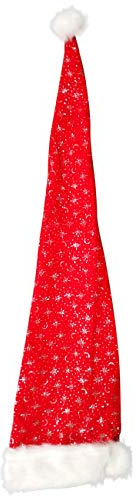 Ciffre Weihnachtsmützen Mütze Nikolausmütze Weihnachtsmütze - Rot Plüsch Glitzer Lang