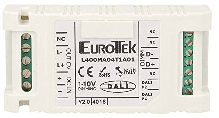 Newlab Led Dimmer Monocanale PWM 12A Controllato Da Pulsante N.O. 0-10V 1-10V Dali Potenziometro