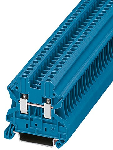 PHOENIX CONTACT UT 2,5 BU Durchführungsklemmenblock mit Schraubanschluss, 2 Anzahl Anschlüsse, AWG 26 - 12, 2.5mm² Nennquerschnitt, Blau, 50 Stück