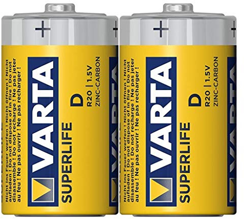 Varta Cons.Varta 4008496556540 - Carbone di zinco Mono 2020 FOL.2 SUPERLIFE 1,5 V