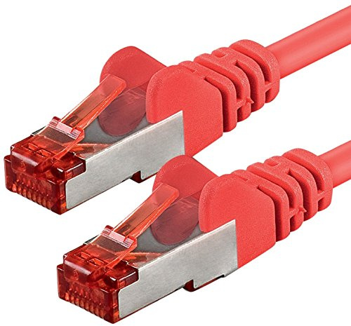 1aTTack.de Cat6 Ethernet Cable 1x 30m RJ45 - LAN Router - red | SFTP PIMF shielding reduces interference; RJ45 LAN cable for router, switch, PC, console, Smart TV and Ethernet networks