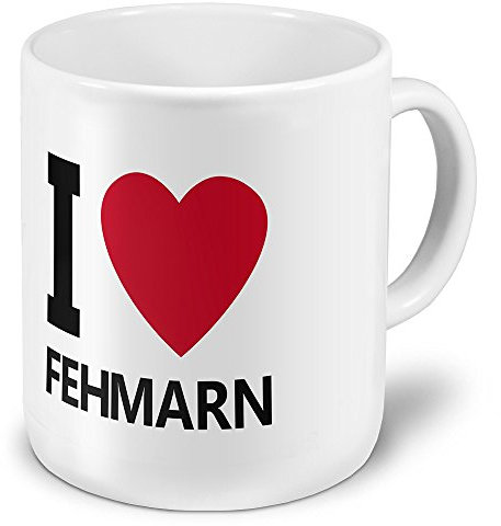 digital print XXL Jumbo-Städtetasse Fehmarn - XXL Jumbotasse mit Design I Love Fehmarn - Städte-Tasse, Städte-Krug, Becher, Mug