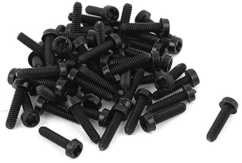 sourcingmap 50pcs M2 x 8 mm Vis Nylon cruciforme tête panoramique Mécaniques Noir