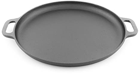 ForHauz Pre-Seasoned Cast-Iron Griddle/Pizza Pan, 14, Black