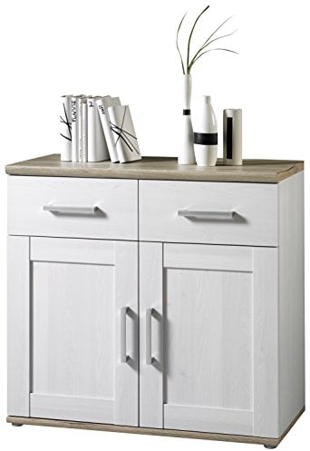 ROMANCE Kommode in Sibiu Lärche / Eiche San Remo Optik - Landhausstil Schrank mit viel Stauraum für Ihren Wohnbereich - 93 x 89 x 45 cm (B/H/T)