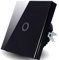 Plaque en verre 1 voie 1 voie Interrupteur tactile Lampe tactile LED Interrupteur noir