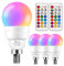 Mobri E14 LED Light Bulb,5W Colour Changing Light Bulb with Remote Control, Memory & Timing Function,40W Equivalent SES Small Edison Screw Golf Ball Bulb, RGB+Cool White (5700K), 4 Pack