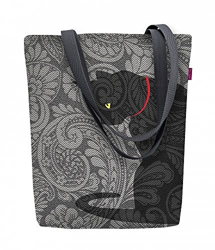 Arso Shopper Sunny Cat-K Stofftasche Damen Tasche mit Motiv Schwarze Katze Stoff Kodura Einkaufstasche wasserdicht