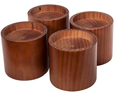 GARCIA 1880 Holzfüße - Modern, Spielerisch/Decorativ, Höhe 9 cm, Braun, Rund, Für moderne Möbelstücke, Geklebt