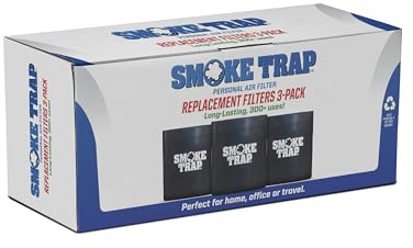 Smoke Trap kartuschen für Luftfilter, 2 Stück | 3 Ersatzfilter • HEPA + Aktivkohle • 900+ Ausatmungen • Maximaler Luftstrom • Einfache Installation