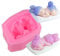 AUAUKY Molde de silicona 3D para fondant de bebé, rosa, antiadherente, sin BPA, para decoración de dulces, jabón, arcilla artesanal
