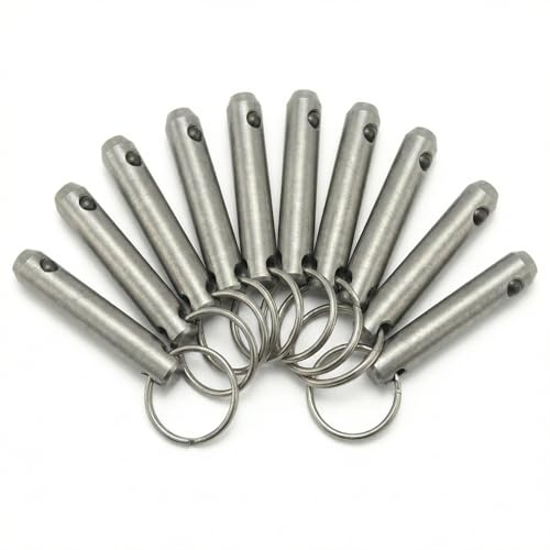 PROTECH 10 Stück Steckbolzen 5x28mm mit Kugelsicherung – Edelstahl A2 V2A – Sicherungsbolzen mit Ring – Schnellspannstift & Kugelsperrbolzen für Boot, Bimini & Maschinenbau