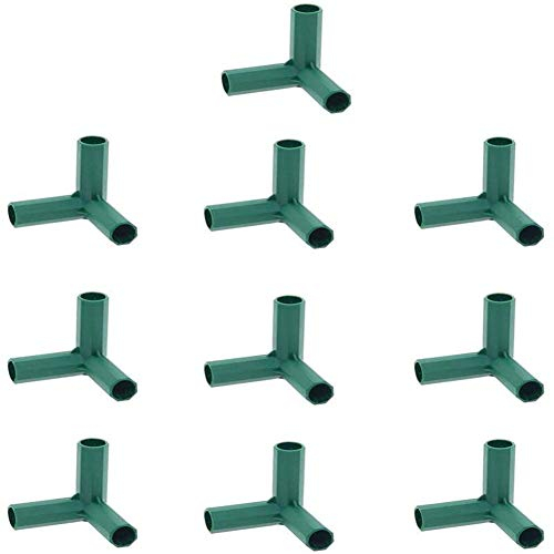 10 Stück Steckverbinder Rohrverbinder Verbindungsstücke, PVC Eckverbinder, für Gewächshäuser Rahmen Regale (3 Wege - 16mm)
