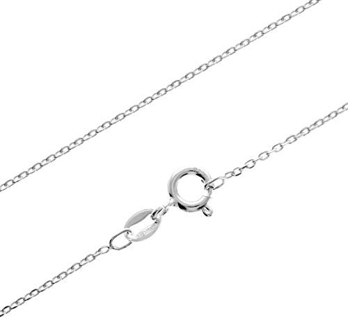 SilverAmber Jewellery UK - 925 Sterling Silver 16 Inch Delicate Italian Trace 1.15 mm Thin Chain Necklace - GCH00116