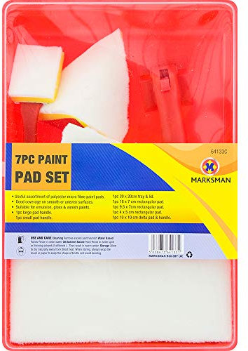 New 7PC Microfibre Paint PAD Set Tray & LID Painting KIT Decorating Gloss DIY