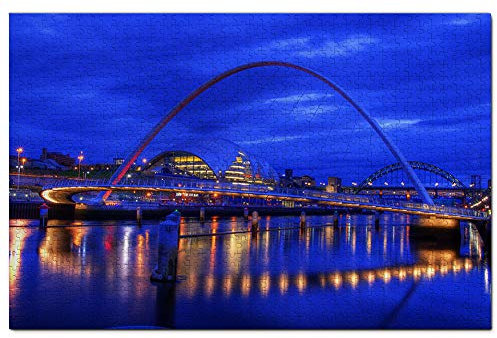 UK England Newcastle Millennium Bridge Jigsaw Puzzle for Adults 1000 Piece Wooden Travel Gift Souvenir