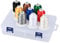 Simthread Polyester Maschinen Stickgarn mit Kunststoff-Aufbewahrungsbox, 9 Basis Regulär Farben, 800 Yards Schnappen Spulen, für professionelles Stickdesign