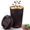 MOMSIV Thermobecher Isolierbecher, 13oz/380ml Rutschfest Edelstahl Travel Mug, Kaffeebecher aus Doppelwandig isoliert Vakuum auslaufsicher Reisebecher mit Deckel Kaffee-to-go Becher, Braun