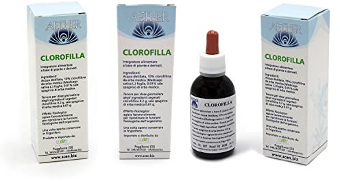 SCEN – Clorofilla Liquida Spagirica SENZA Alcol, Estratto Vegetale Puro, 50 ml – Naturale, Vegan, Made in Italy – Confezione da 3