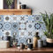 HORIWE Tile Stickers 24pc Backsplash PVC Waterproof Oil Proof Self Adhesive DIY Kitchen Bathroom New Wall Stickers Home Decor (Blue-041, 10x10cm(4x4))