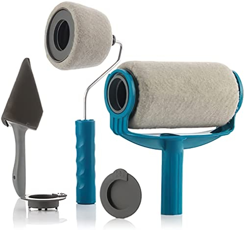 AND HOME Professionelle Farbrollen-Set mit 5 Farbrollen, mit integriertem Tank, Arbeitswerkzeug-Set zum Malen, Anti-Tropfen, Teleskopstange, Innen- und Außenbereich