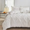 GETIYA Modern Uni Getuftet Bettwäsche 220x240 Exquisite Spitzen Rüschen Muster Bettwäsche Damen Herren Geometrische Bettwäsche Weiß Microfaser Bettbezug Doppelbett mit 2 Kissenbezug 80x80cm