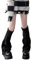 Damen Strick-Beinstulpen, kniehoch, adretten Stil, gerippte Beinstulpen für Teenager-Mädchen, rosa Beinstulpen, Schwarz , One size