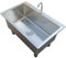 Edelstahl Mopp Spüle, Waschtisch Waschbecken Utility Wanne Schwerlastspülen mit Wasserhahn für Waschraum, Werkstatt, Keller, Garage, Hängespüle (Farbe : Silver, Größe : 100x50x30cm)