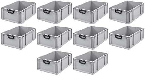 PROREGAL SparSet 10x Eurobox NextGen Portable Duo | HxBxT 22x40x60cm | 44 Liter | Eurobehälter, Transportbox, Transportbehälter, Stapelbehälter