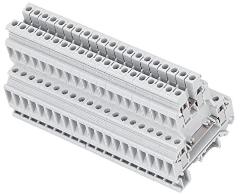 Morsettiera per Cablaggio su Guida in Rame a Doppia Fila da 100 Pezzi, 500V 32A UKK5 Montaggio su Guida DIN Buona Conduttività per Realizzare il Collegamento Elettrico