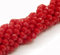 Perlin 120 cuentas de cristal checas de Bohemia de 4 mm, perlas checas de cristal con circonita facetada, 1 hebra (rojo opaco), TSCHECHISCHE RONDELL 4MM