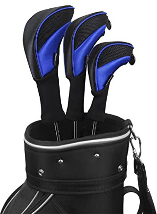 Scott Edward Golf Club Head Cover per Fairway Woods Driver Hybrid, 3 Pezzi Long Neck Mesh Golf Club Head Cover con Etichetta numerica Intercambiabile