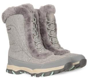 Mountain Warehouse Ohio Womens Snow Boots - Snow Proof Ladies Faux Fur Shoes, Thermal Tested -20 °C, IsoTherm - Winter Skiing, Winter Sports, Walking Mint - Unicorn Adult Shoe Size 9
