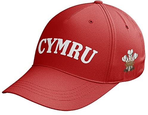 Purple Print House Cymru Pays de Galles Casquette de baseball pour homme avec plumes galloises, Rouge, Taille unique