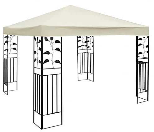 Pavillon Ersatzdach, 3X3M Wasserdicht Partyzelt ersatzbezug Doppeldach Schutzhaube UV-Schutz Pavillonabdeckung Festzelt überdachung,Beige
