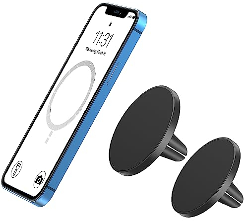 TechMatte 2 Stück MagGrip KFZ Handyhalterung Auto, Entwickelt für iPhone 16/15/14/13/12 Serie MagSafe, Magnetische Belüftungs Autohalterung KFZ Kompatibel mit iPhone 16/15/14/13/12 Mini Pro Pro Max