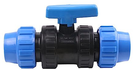 Connettore per tubo da giardino in plastica, pronto all'arresto, valvola diritta, connettore per tubo da giardino, per tubo dell'acqua in PE, raccordo a compressione, rubinetto di valore (25 mm x 25