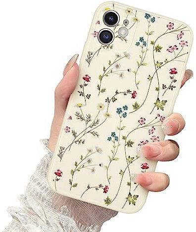 Newseego iPhone 11 Case for Girls Women Cute Flower Floral Pattern Design Slim Phone Case Flexible Soft Silicone Camera Protection Shockproof Bumper Cover for iPhone 11 -Flowers