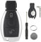 2-button car key housing for Mercedes-Benz key box replacement parts new glc Maybach SEC Class Vito ml350 with screwdriver and key ring with CR2032 battery (simple battery holder)
