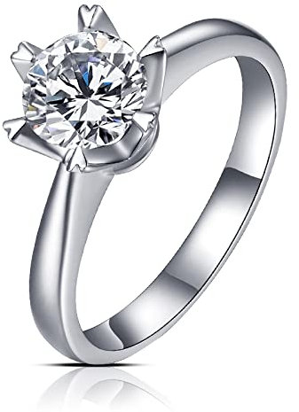 EKSED Soild 1ct Lab Grown Diamond Farbe 4 Zinken Moissanit Verlobungsring Solitär Moissanit Herz und Pfeile Ring