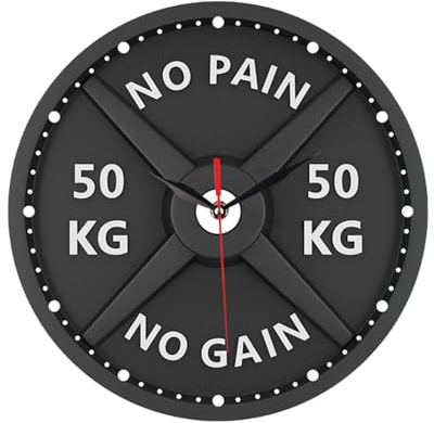 LOVIVER Langhantel-Wanduhr, Fitnessstudio-Uhr, Geschenk, dekorative 30,5 cm große Ornament-Dekoration, für Fitnessstudio, Fitness, Workout, Gewichtheben,