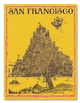 Alte Karte Von San Francisco, Bildlicher Kunstdruck, Vintage-Poster, Wandkunst, Dekor, Kalifornien, Usa, Stadtplan, Retro-Leinwandgemälde 40X50Cm Kein Rahmen