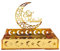 Eid-Tablett, Tischaufsätze, Teller, Acryl, Ramadans, Heimdekoration, Eid-Muslime, festliches Geschenk, goldfarbener Mond, Dekoration, Ramadans-Tablett