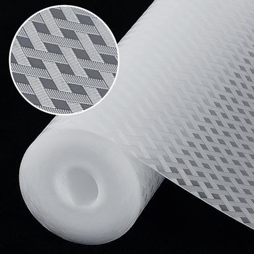 Origuuds Schubladenmatte, Wasserdichtem Schubladenauskleidung Antirutschmatte Kühlschrankauskleidungen Nicht Klebende für Küchenschränke Schubladen Schrank (Transparent/50cm x 600cm)