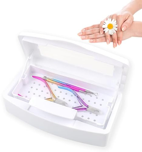 Esterilizador Germicida Inmersión para Esterilización Bacterias Frías para Instrumentos Onicotecnica Médicos Uñas Manicura Pedicura Blanco