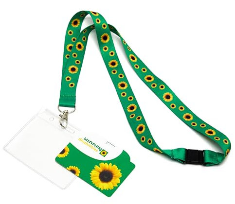 Offizielles Hidden Disabilities Sonnenblumen Schlüsselband und Ausweis für kleinere Personen (70 cm Schlüsselband)