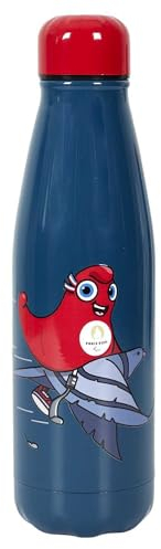 PARIS 2024, CJO3203, Bouteille Isotherme Para 50 cl Mascotte Pigeon, Produit Officiel sous Licence, Gourde Inox Réutilisable, Thermos, pour Sport, Ecole, Voyage