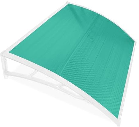 Door Canopy Outdoor Awning Window Garden Canopy Rain Shelter Cover for Front & Back Door Patio Porch Canopy Polycarbonate Roofing Sheet Door Canopies 100 x 80cm Green