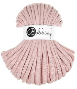 Flechtkordel Jumbo - 9mm - Baumwollkordel Baumwollgarn Garn Kordel Makramee Schnur Kordelband Natur Baumwolle DIY-Basteln 30m - Pastel Pink