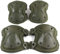 Juego de equipo de protección táctico deportivo, rodilleras, coderas y rodilleras, rodilleras protectoras de camuflaje para tiro (verde militar)